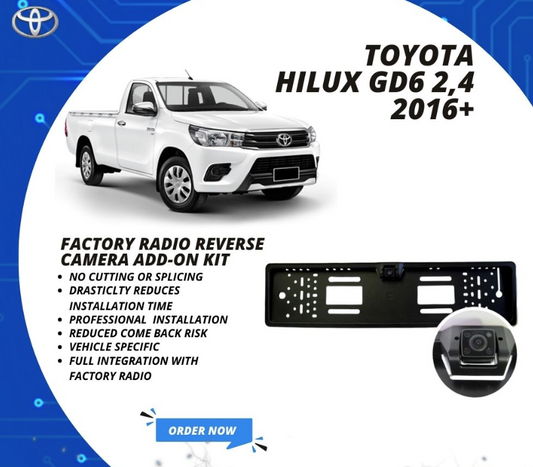 Toyota Hilux 2016+ Gd6 Single Cab Reverse Cam Add-On Kit For Factory Radio