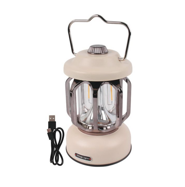 Vintage Lights Rechargeable Camping Lantern - 9 SMD (3.7 Volts/300 Lumen) - White