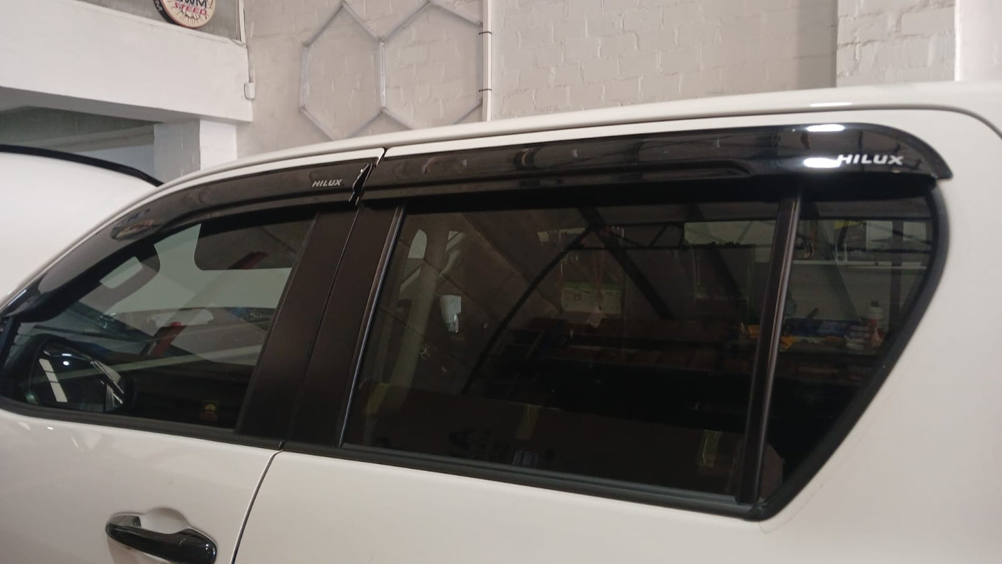 Toyota Hilux GD6 / Travo 2026 Weather Guards (2016 - 2026) Double Cab Gloss Black