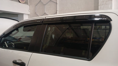 Toyota Hilux GD6 / Travo 2026 Weather Guards (2016 - 2026) Double Cab Gloss Black