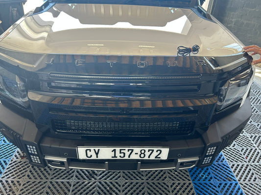 Jetour T2 2025+ LED Bonnet Guard With Name (Gloss Black)