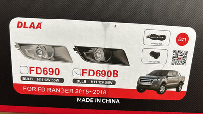 Ford Ranger 2015-2018 Fog Lamp Set Complete