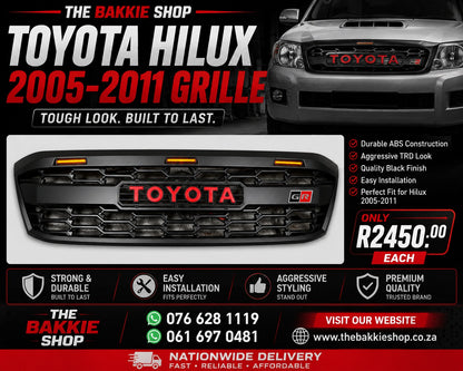 Toyota Hilux D4D 2005-2011 GR Style Grille Matte Black