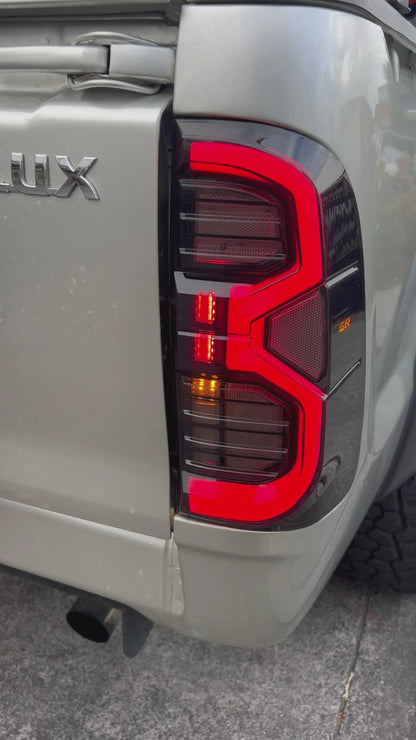 Toyota Hilux 2005-2015 Smoked GR Style Tail Lamp Set