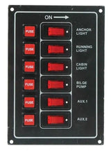 Switch Panel - 6 Switch with Fuse - Black
