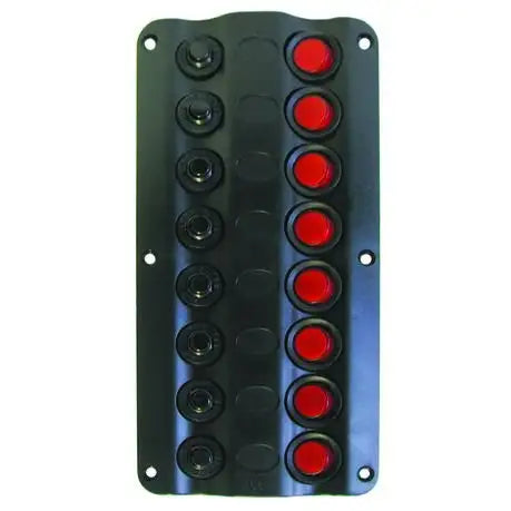 Marine Grade Switch Panel with Circuit Breakers - 8 LED Switches