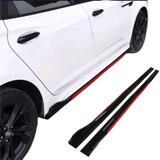 Universal Gloss Black Side Skirts With Red Strip